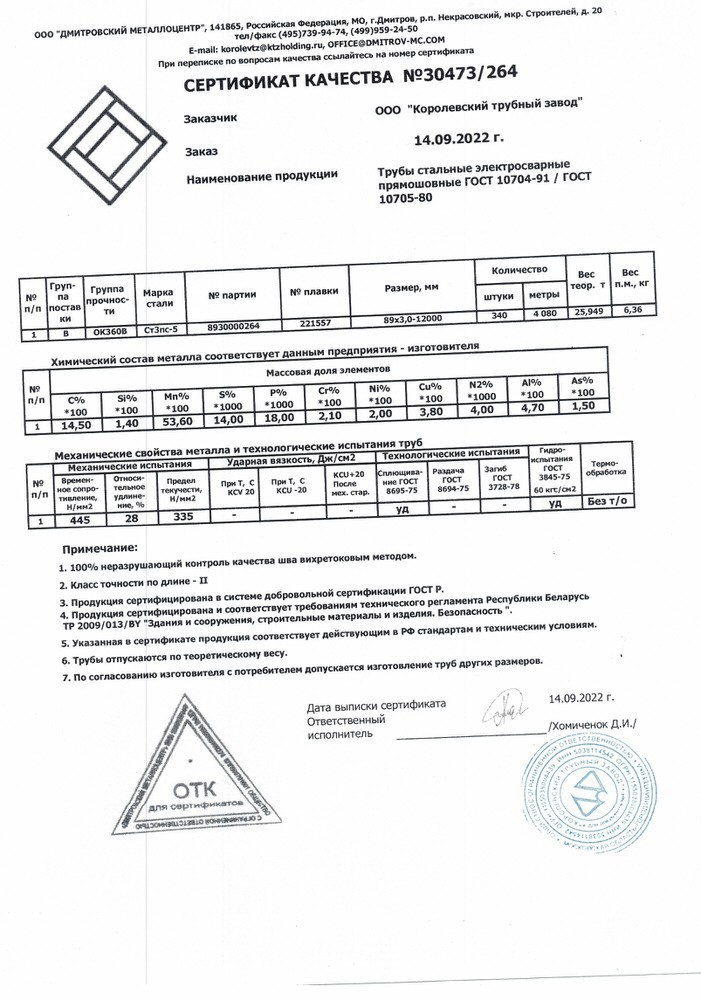 Сертификат качества 89 3.0